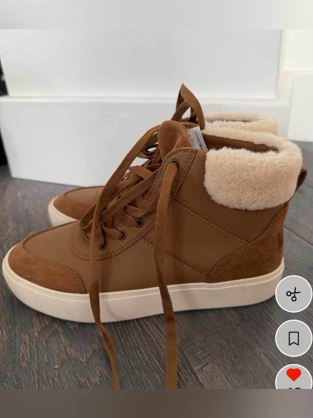 UGG Chestnut Brown Shearling-Lined High-Top Boots